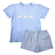 Halloween Ghost French Knot Shorts Set