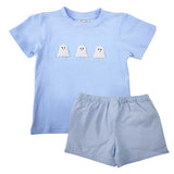 Halloween Ghost French Knot Shorts Set