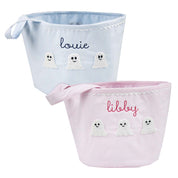 Blue Gingham Ghost Halloween Bucket