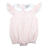 Girls Pink Gingham Ruffle Bubble