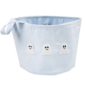 Blue Gingham Ghost Halloween Bucket