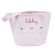 Pink Gingham Ghost Halloween Bucket