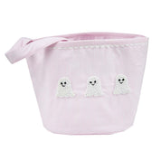 Pink Gingham Ghost Halloween Bucket