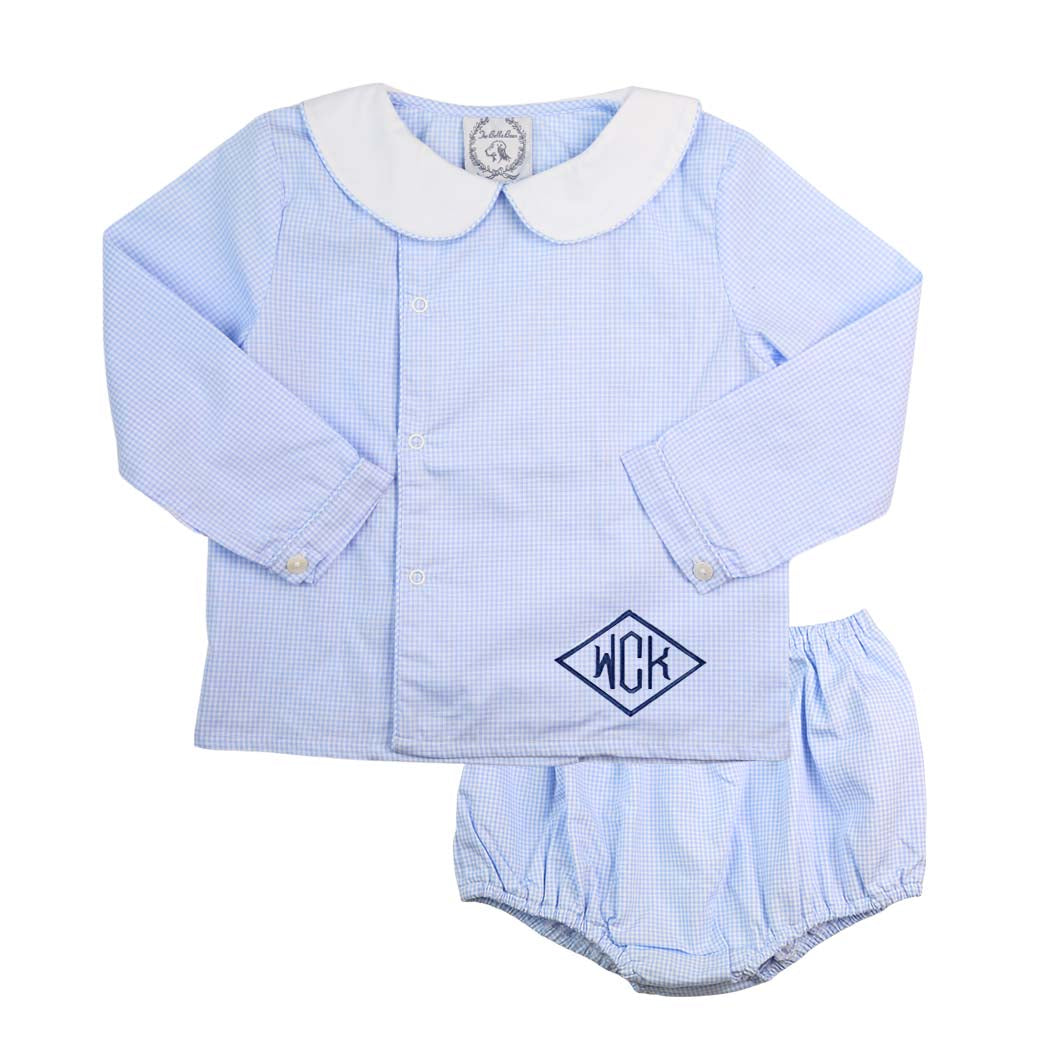 Graham Gingham Long Sleeve Bloomer Set