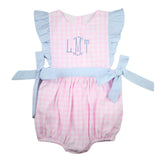 Pink Gingham Side Tie Bubble