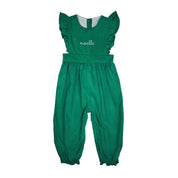 Green Corduroy Ruffle Romper