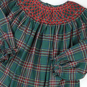 Smocked Green Tartan Swing Set