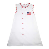 White Honeycomb Flag Scalloped Dress