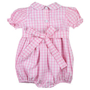 Pink Gingham Smocked Easter Bunny Bubble