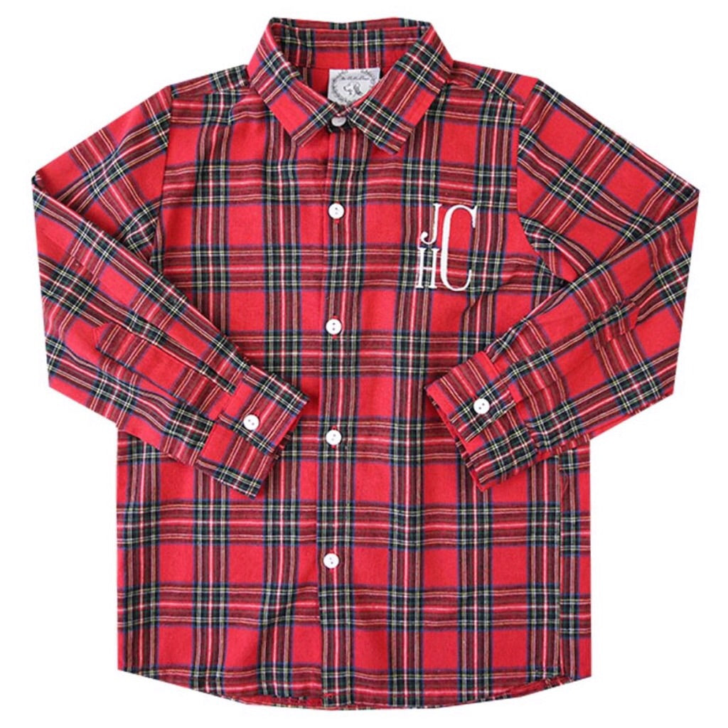Julian Red Tartan Button-Down Shirt
