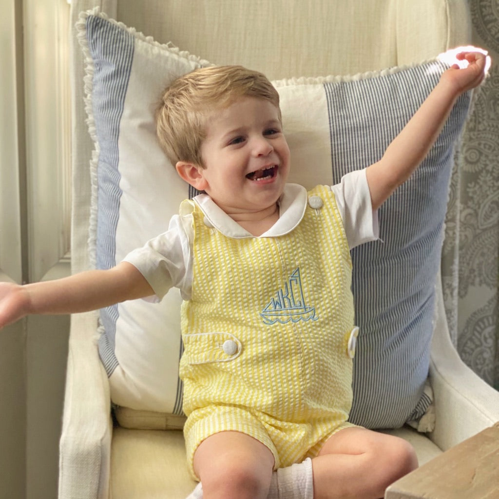 Connor Seersucker Shortall in Yellow
