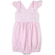 Charlotte Cross-Back Seersucker Ruffle Bubble in Pink