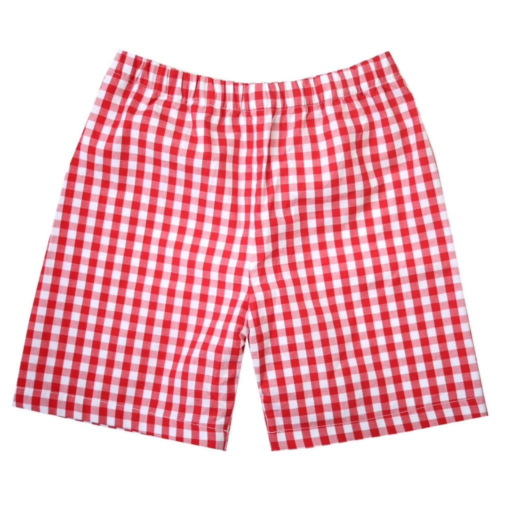Aaron Red Gingham Shorts