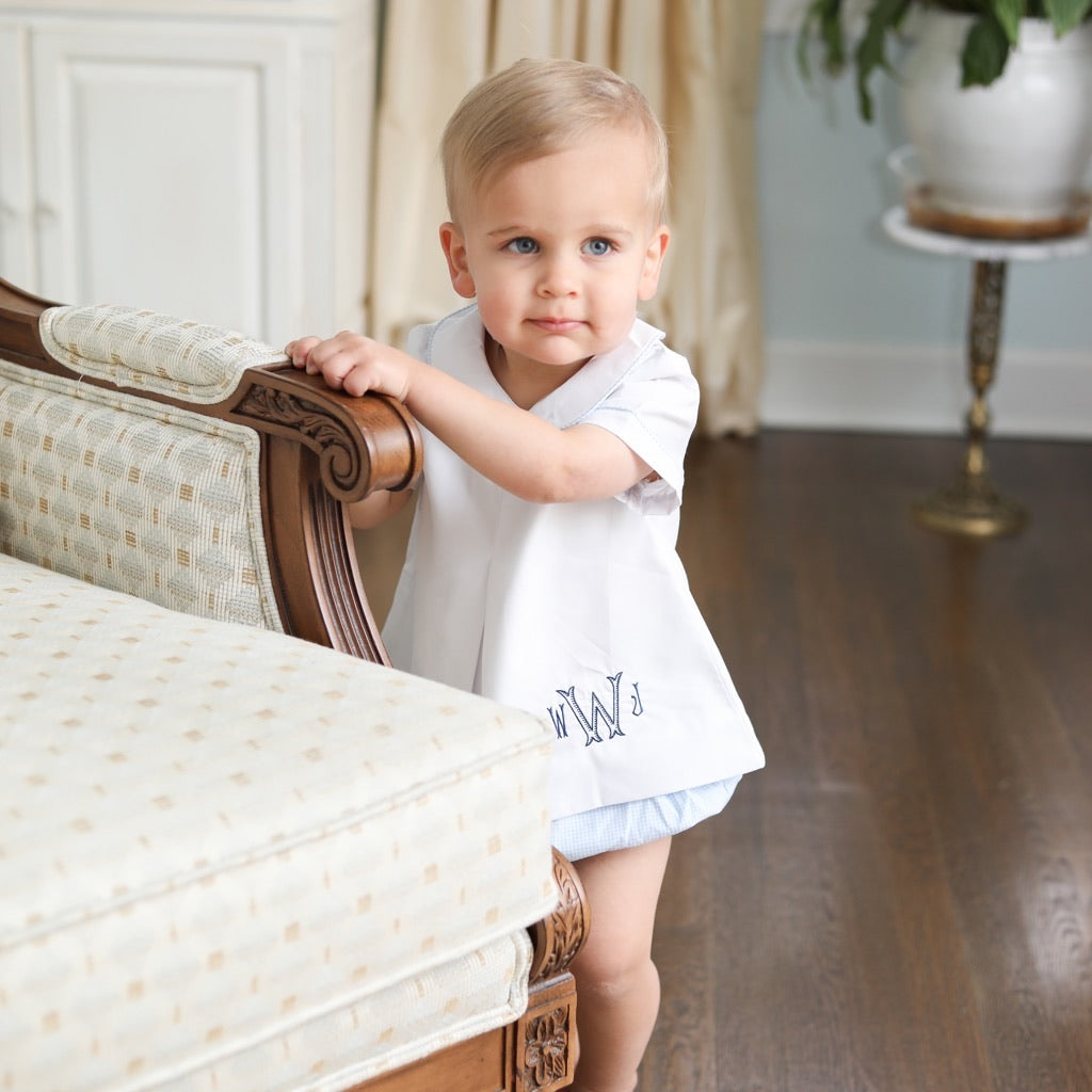 Sawyer Gingham Swing Set in Blue
