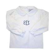 Girls Long Sleeve Peter Pan Collar Shirt