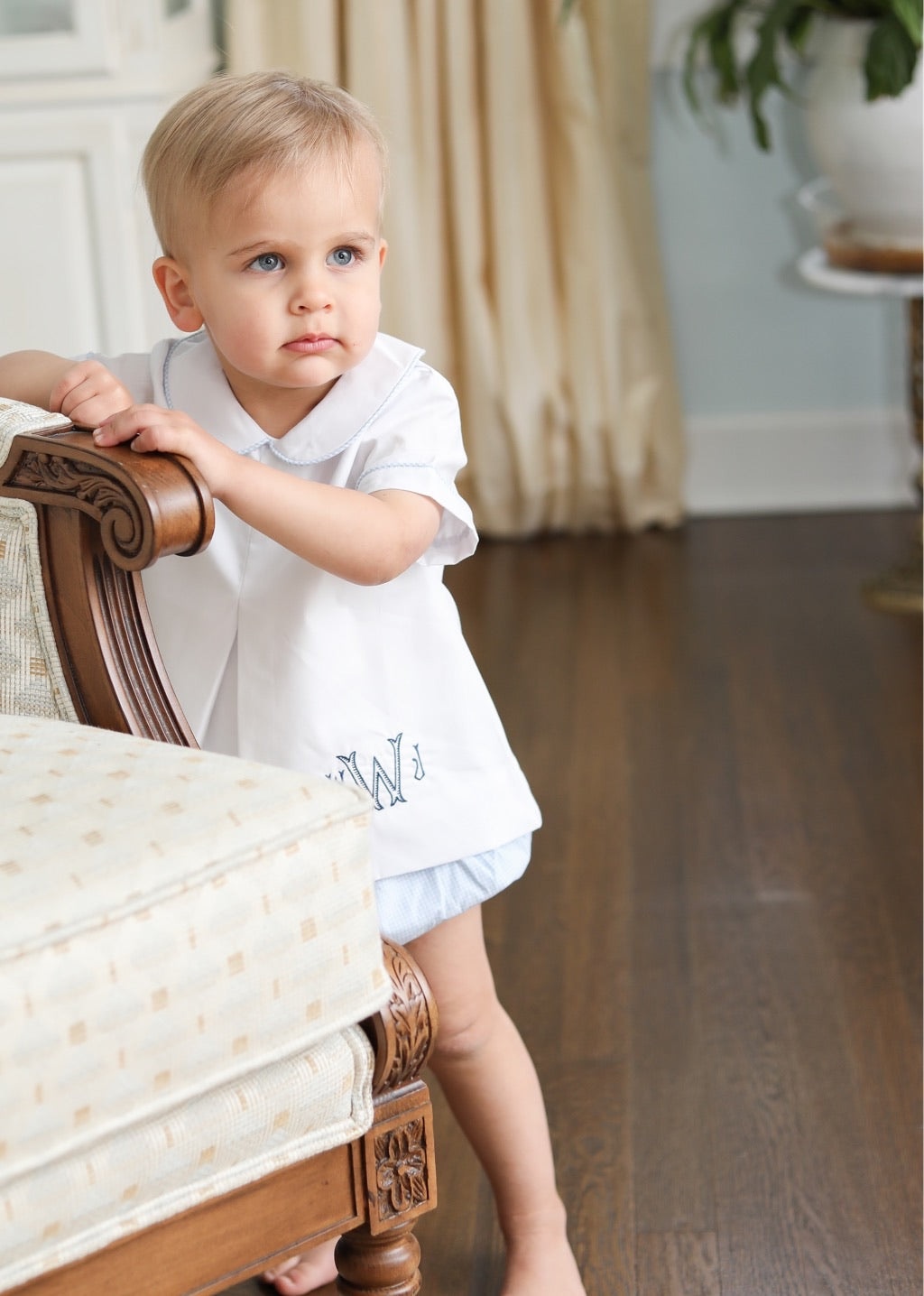 Sawyer Gingham Swing Set in Blue