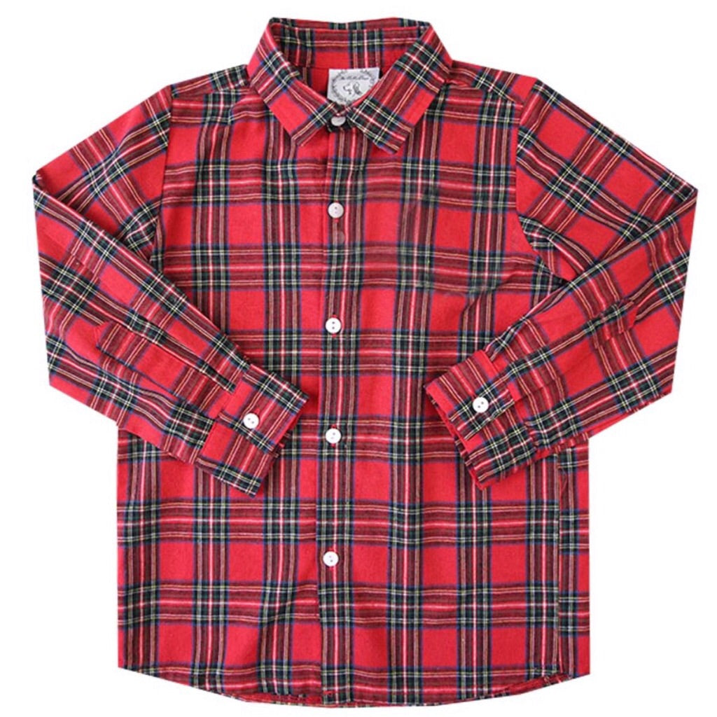 Monogram Tartan Classic Boys Button-down Holiday 