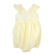 Charlotte Cross-Back Seersucker Ruffle Bubble in Yellow