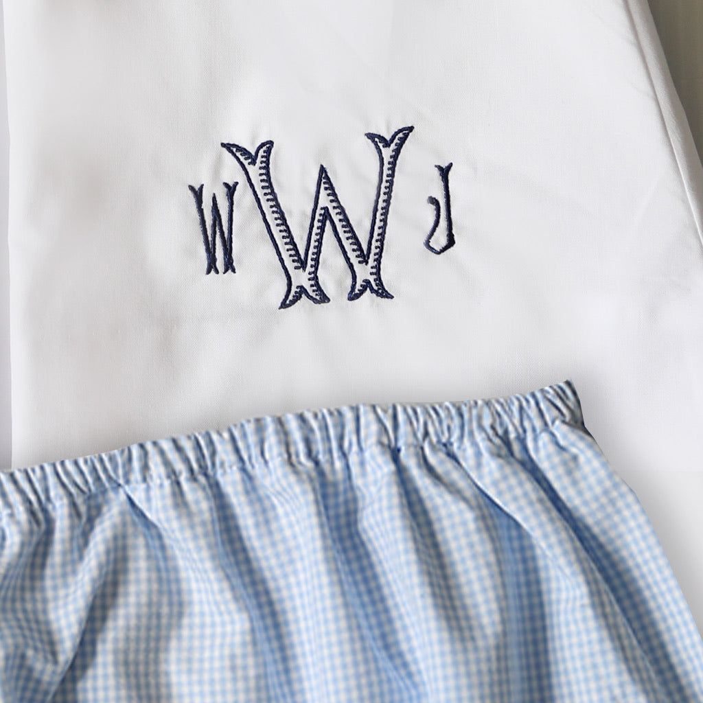 Sawyer Gingham Swing Set in Blue