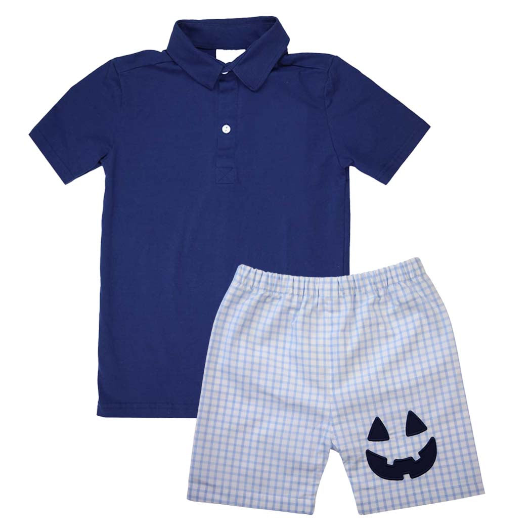 Blue Boo-Tastic Jack-O-Lantern Shorts