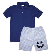 Blue Boo-Tastic Jack-O-Lantern Shorts
