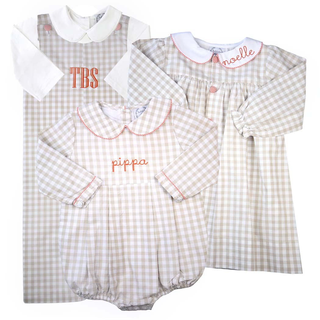 Autumn Khaki Gingham Unisex Bubble