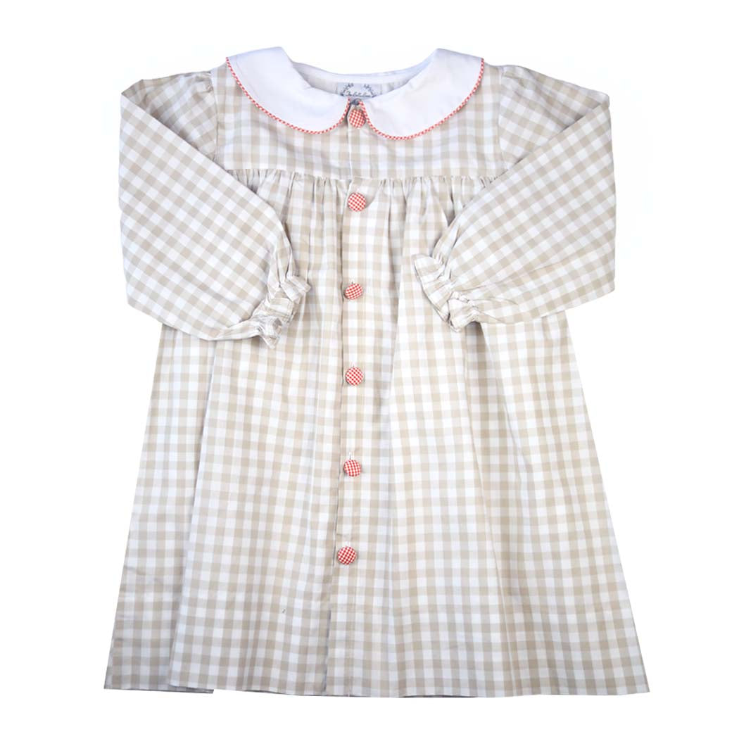 Autumn Khaki Gingham Dress