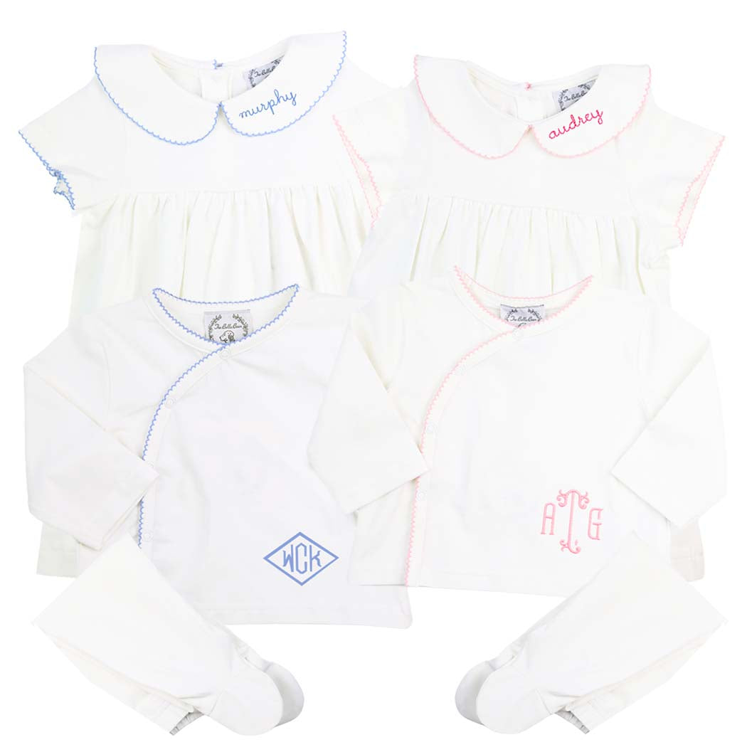 Baby Blue Picot Baby Set