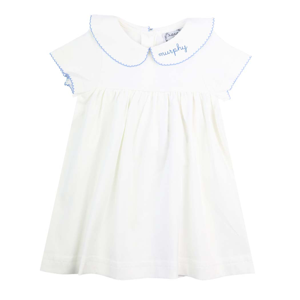 Baby Blue Picot Baby Day Gown