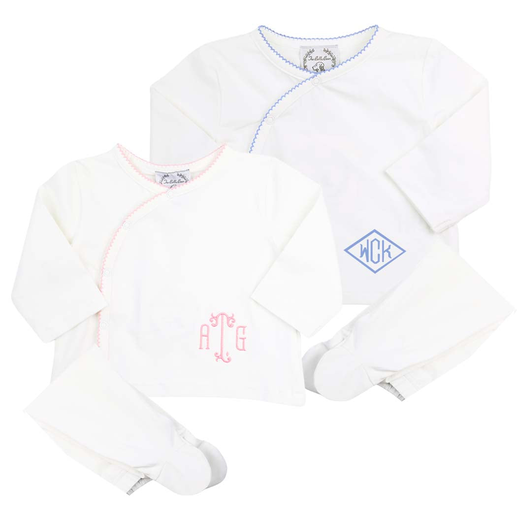 Baby Blue Picot Baby Set