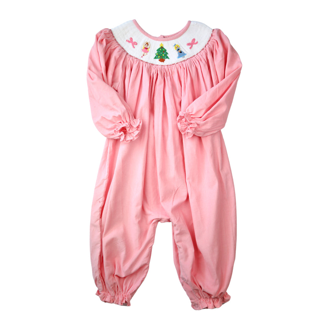 Pink Smocked Nutcracker Romper