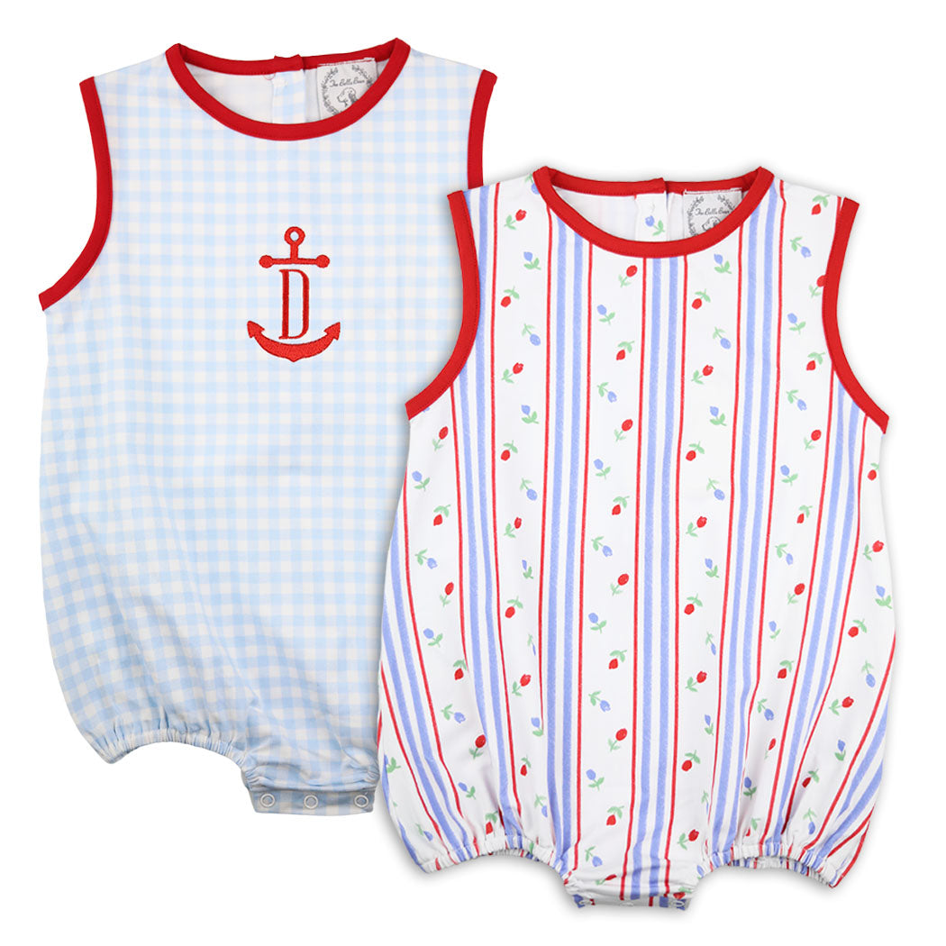 Patriotic Baby Blue Gingham Bubble