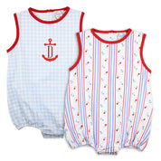 Patriotic Baby Blue Gingham Bubble