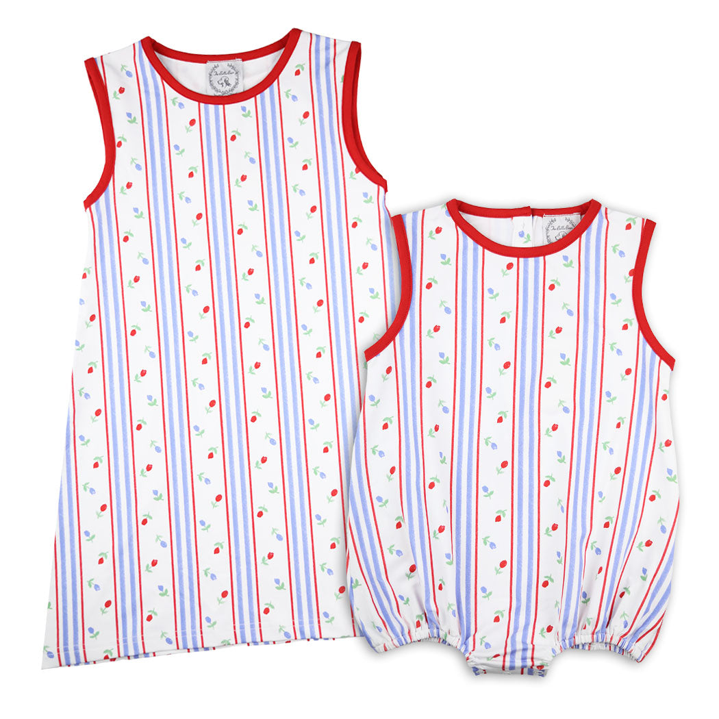 Patriotic Floral Sleeveless Dress