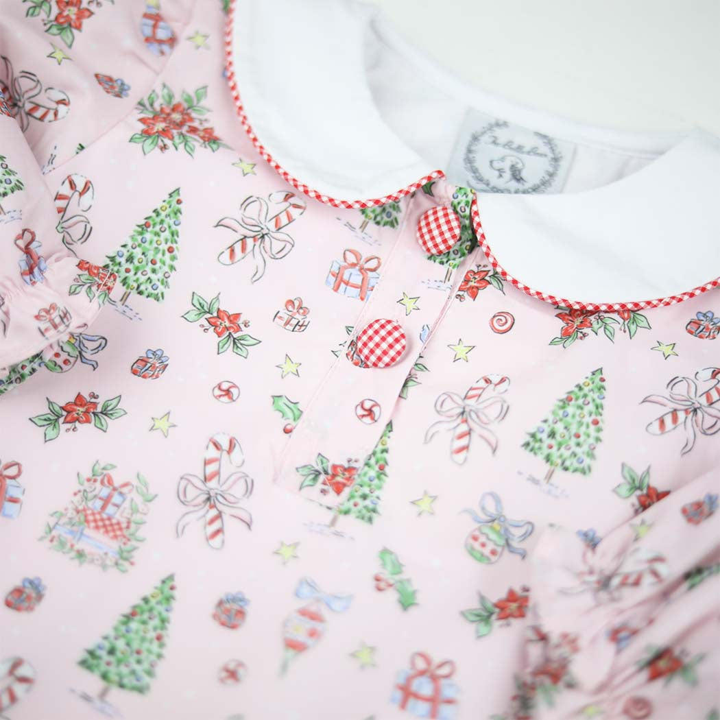 Pink Christmas Scene Romper