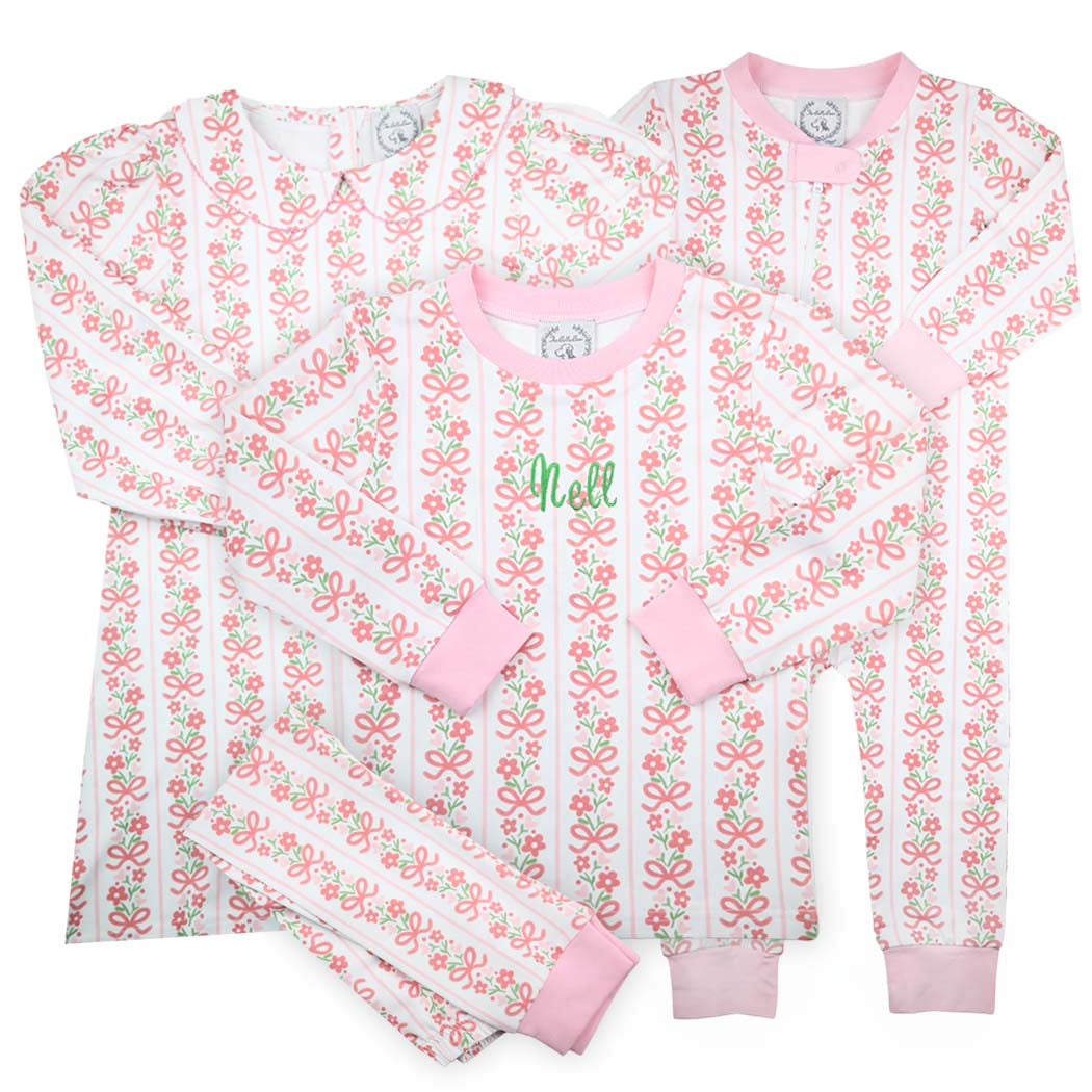 Floral & Bow Print Loungewear Set
