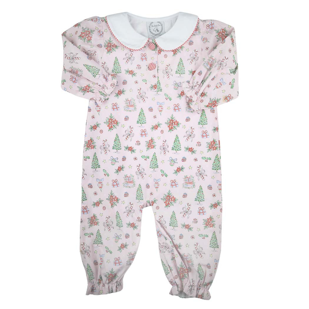 Pink Christmas Scene Romper