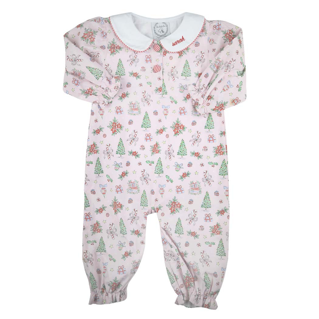 Pink Christmas Scene Romper