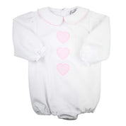White Honeycomb & Baby Pink Gingham Heart Bubble