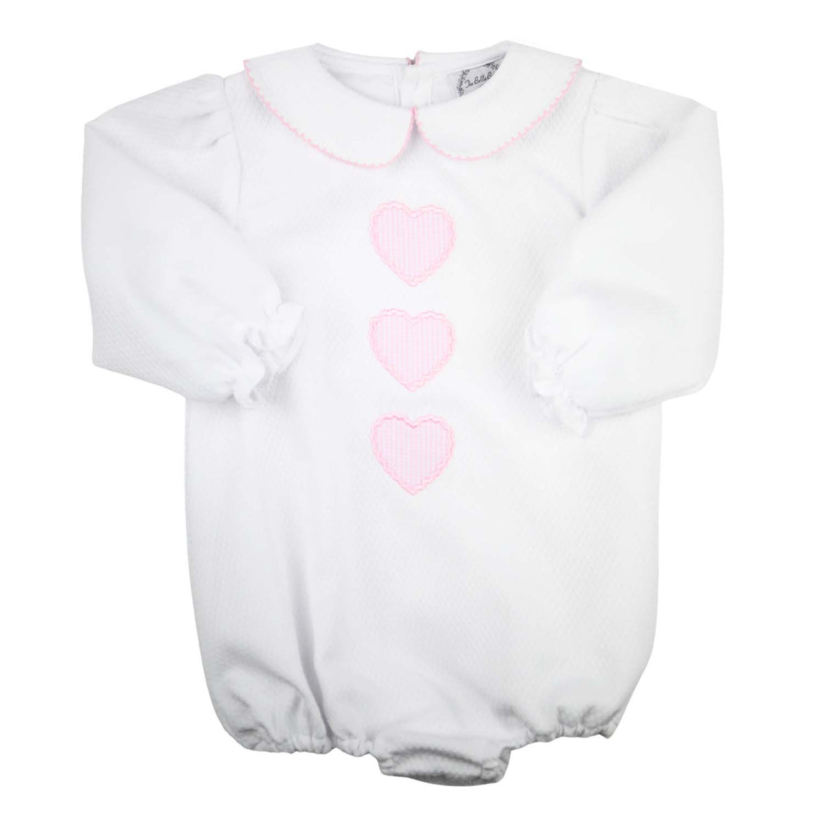 White Honeycomb & Baby Pink Gingham Heart Bubble