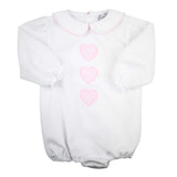 White Honeycomb & Baby Pink Gingham Heart Bubble