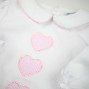 White Honeycomb & Baby Pink Gingham Heart Bubble