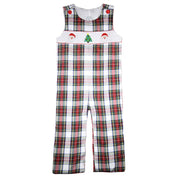 White Tartan Smocked Santa Christmas Longall