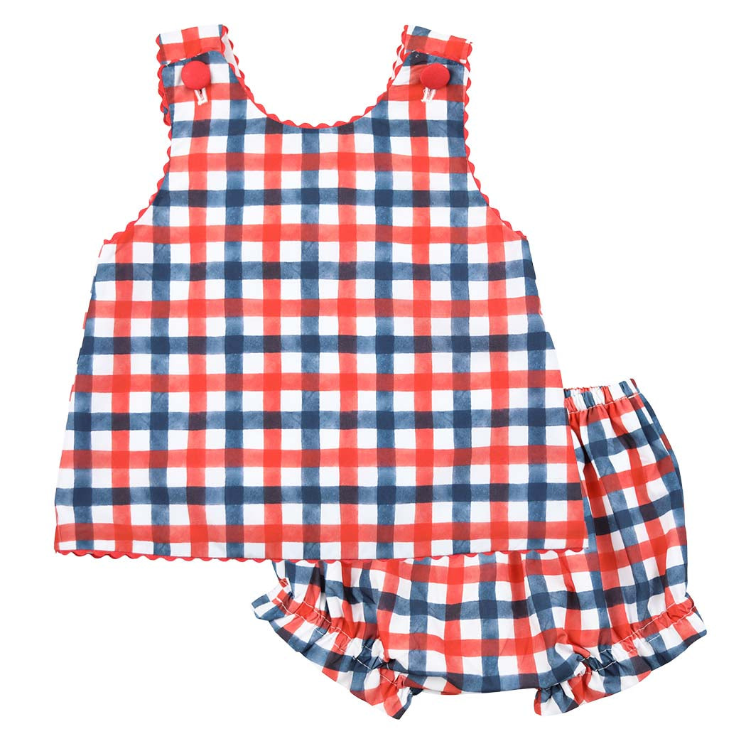 Red & Blue Gingham Patriotic Swing Set