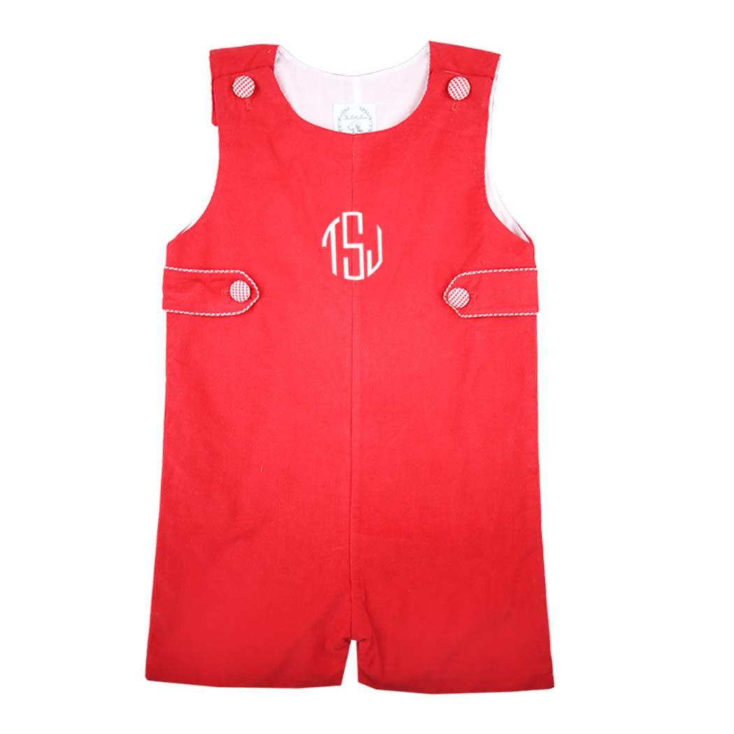Red Corduroy Shortall