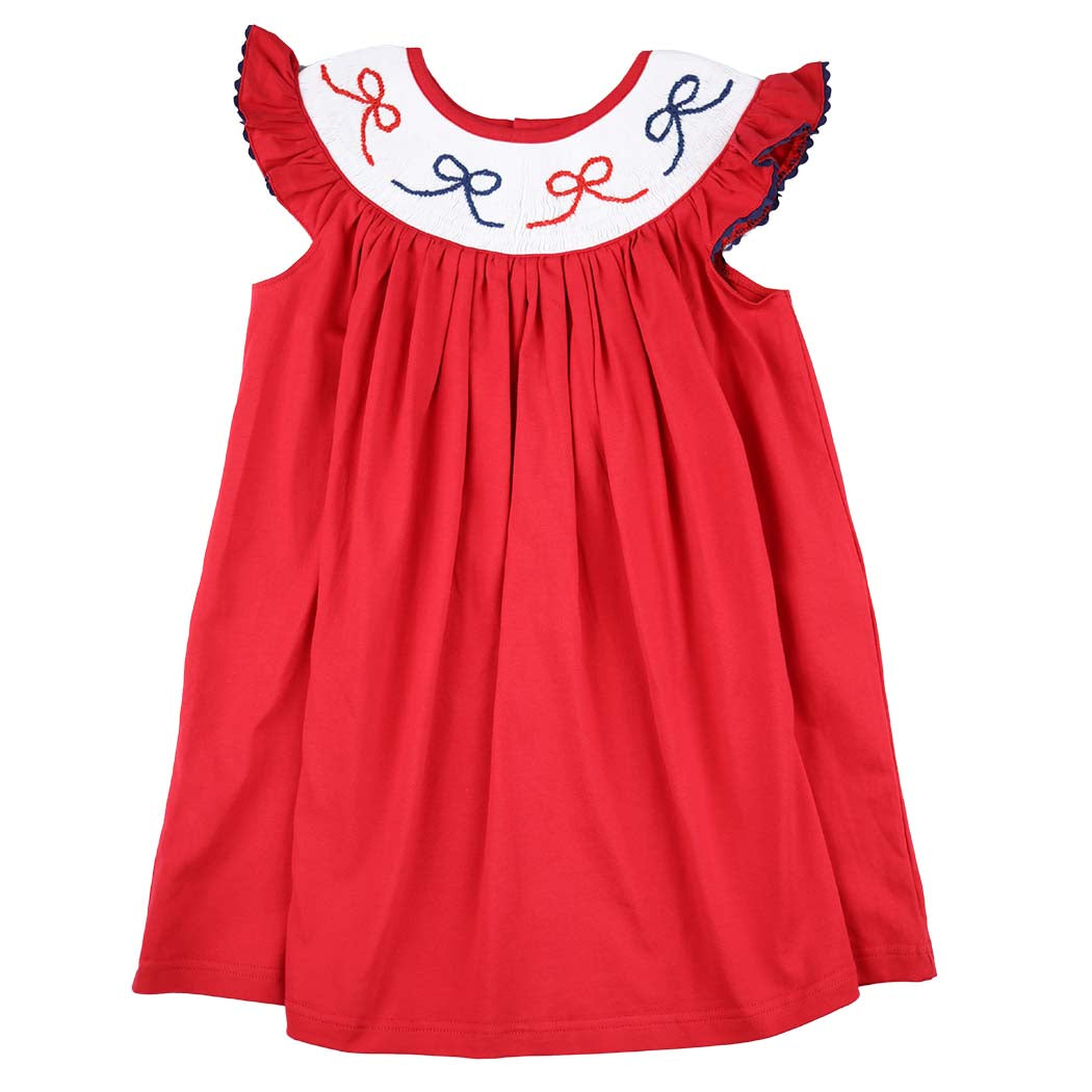 Girls Smocked Bow Dress