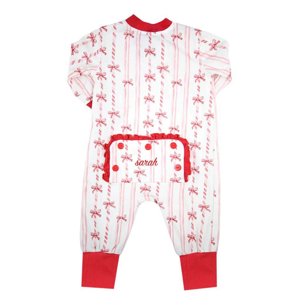 Christmas Bow Zippy Romper