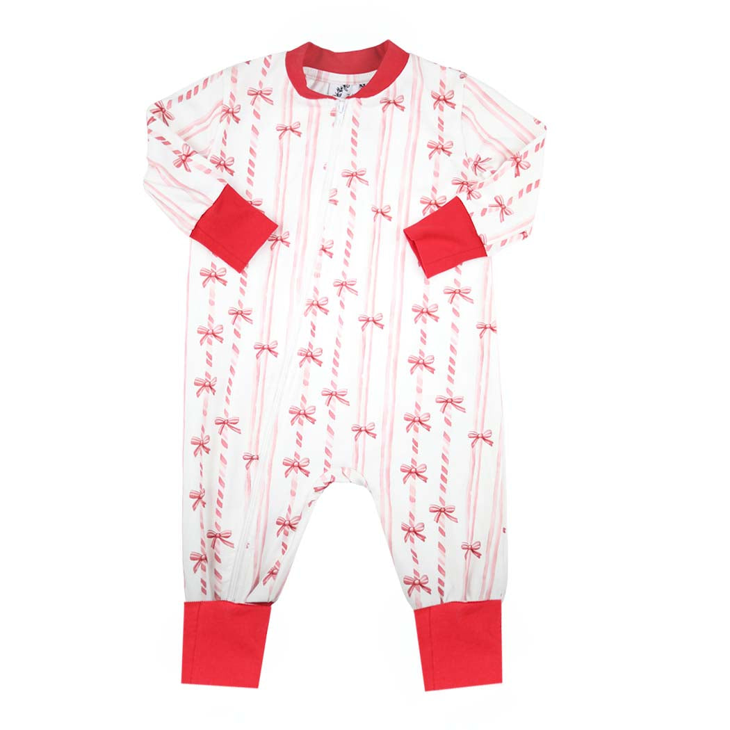 Christmas Bow Zippy Romper