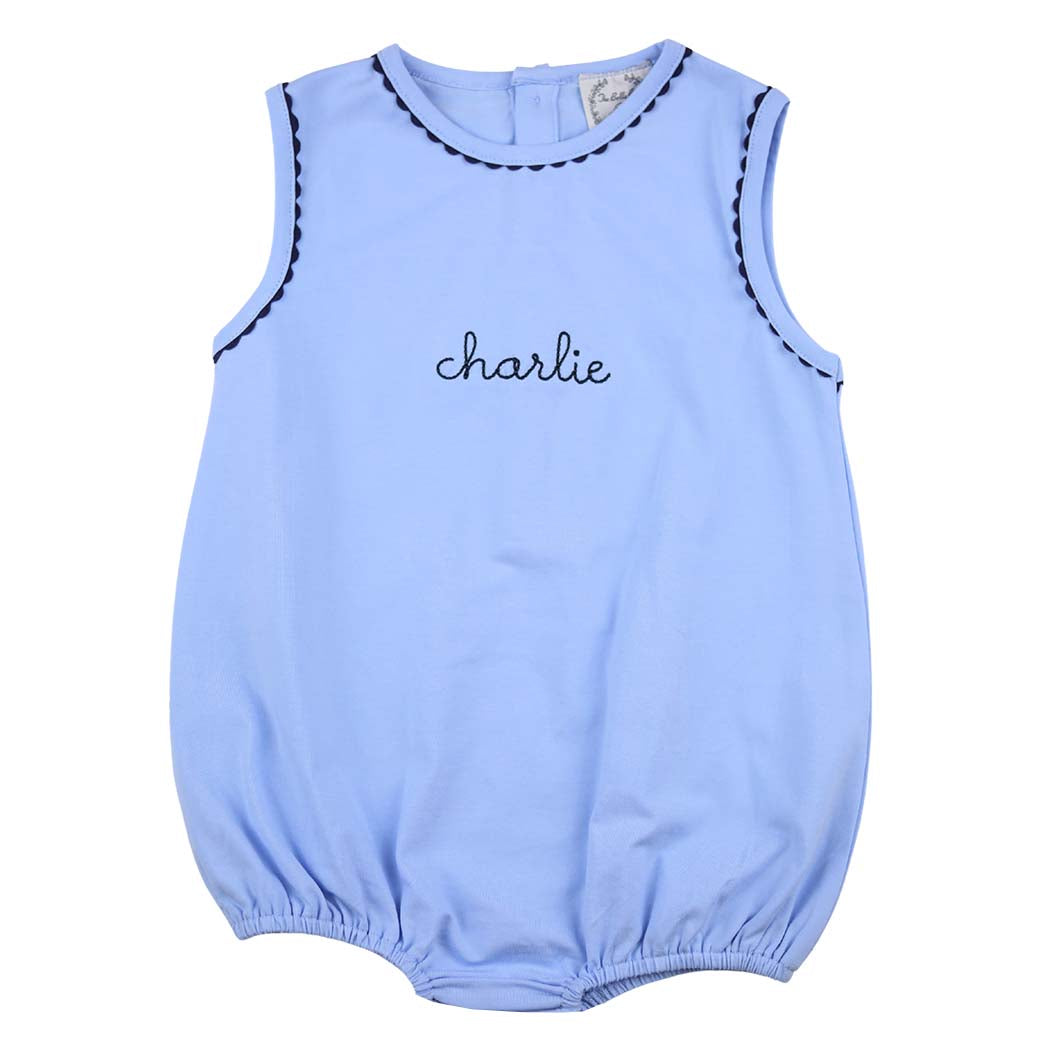 Baby Blue Bubble with Navy RicRac