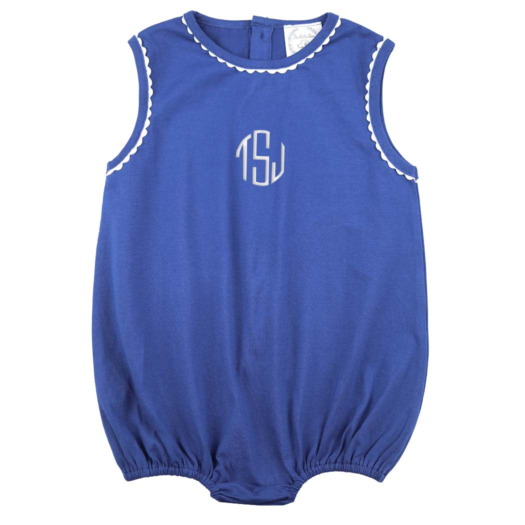 Navy Bubble with White Ric Rac